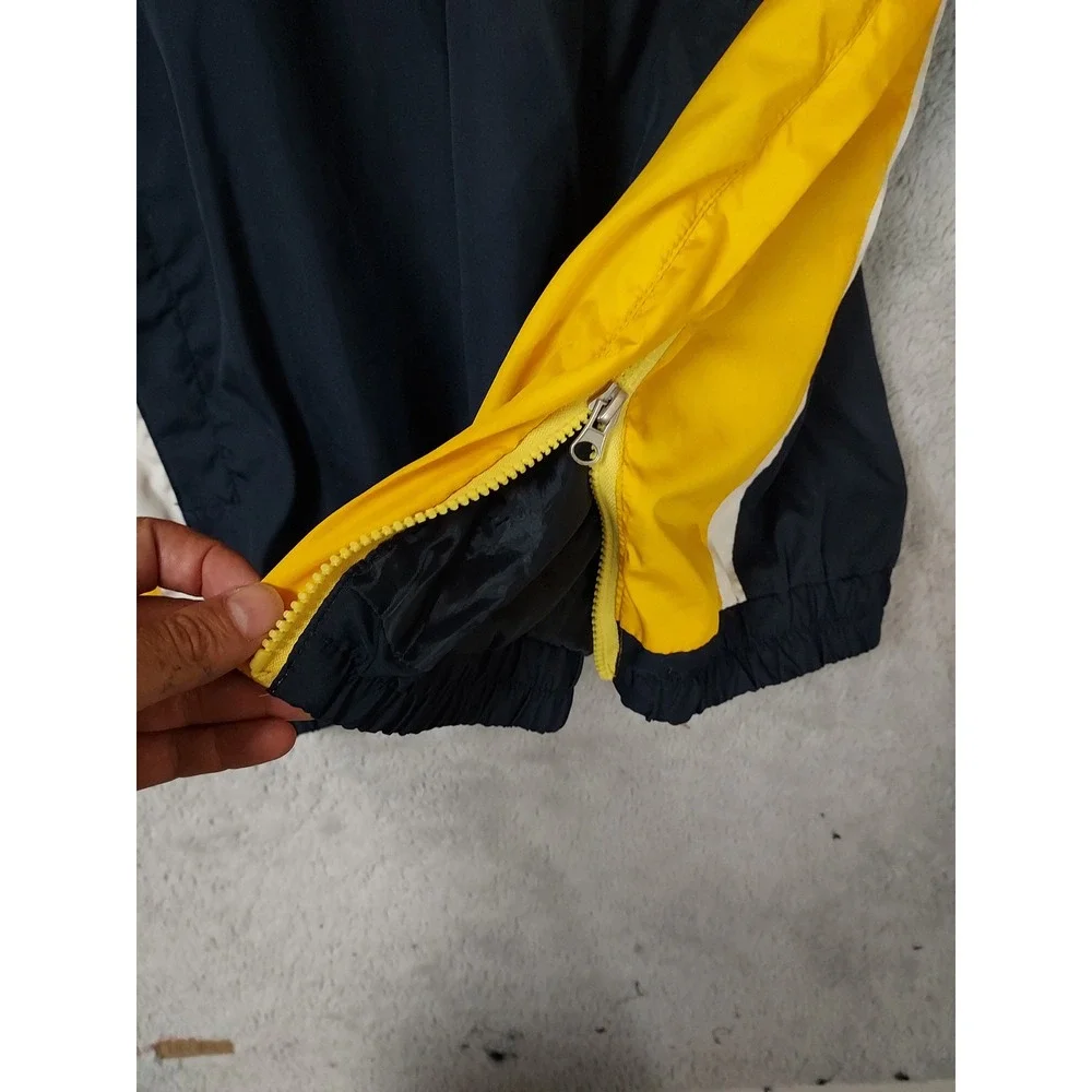 Vintage West Virginia Jacket Mena XL Embroidered Lined Windbreaker WVU Navy Blue